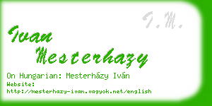 ivan mesterhazy business card