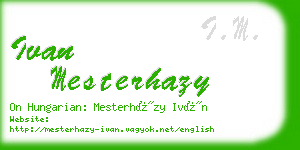 ivan mesterhazy business card